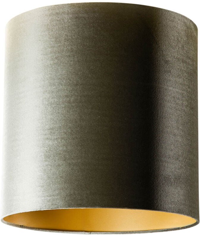 Samtlampenschirm grün mit goldener Innenseite 40/40/40