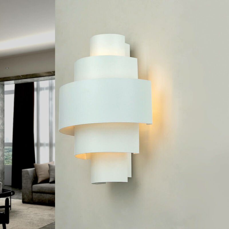 Edle Designer Wohnlampe Aluminium E14 in Weiß camillo