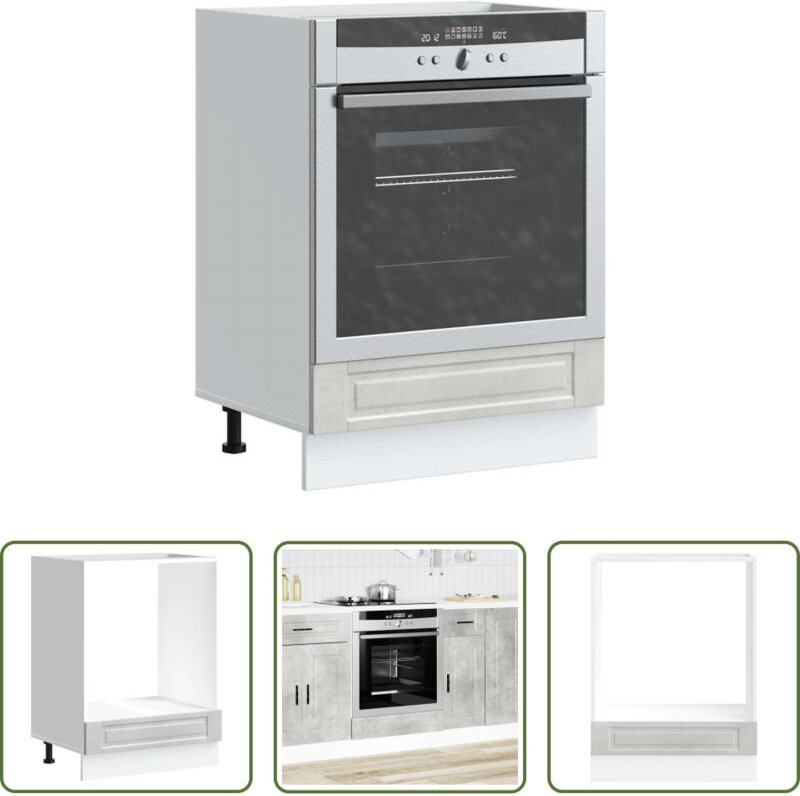 vidaXL Holzwerkstoff - Herdumbauschrank Porto Betongrau Holzwerkstoff