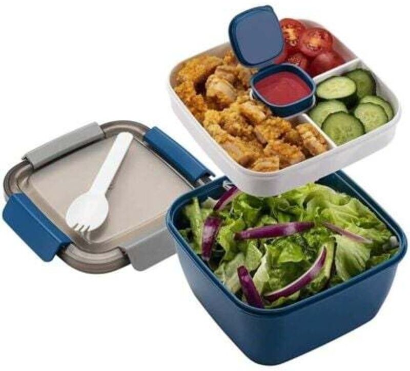 1,1-Liter-Lunchbox mit unterteiltem Fach, Lunchbox für Erwachsene/Kinder, robuste Bento-Lunchbox, Salat-Lunchbox, mikrow...