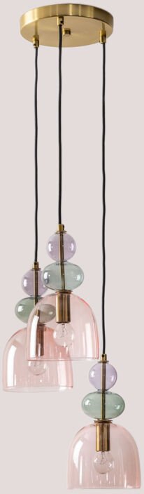 Deckenleuchte aus Kristall mit 3 Lichtpunkten in Bezany Colors Bunt Fresh - Sklum