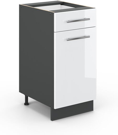 Küchenschränke Fame-Line, Weiß Hochglanz, 40 cm ohne Arbeitsplatte, Vicco