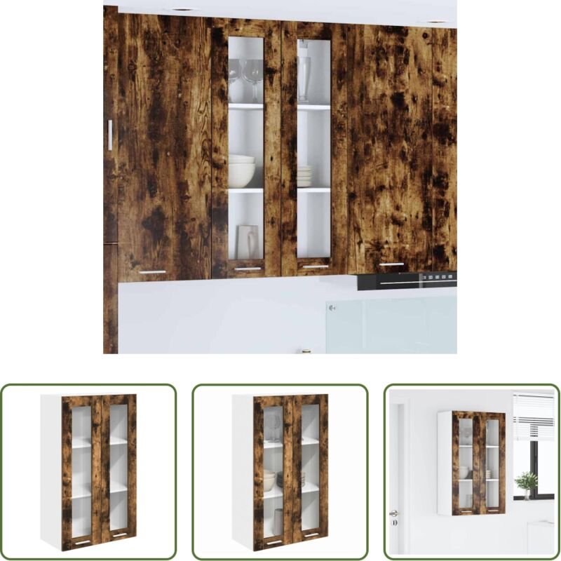 Holzwerkstoff - Hängeschrank Geräucherte Eiche 60 x 31 x 100 cm Holzwerkstoff