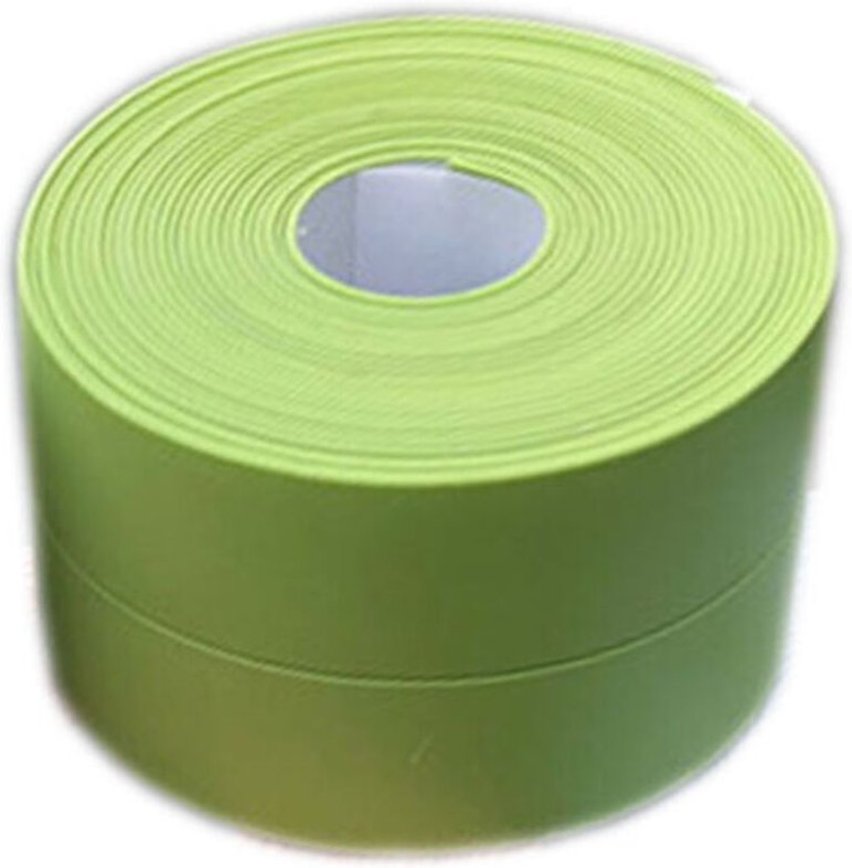 (2 Stück Grün) Flexible Sockelleiste - Abschlussleiste für Küche und Bad 38 mm 3,2 m, selbstklebende Dichtungsstreifen, ...