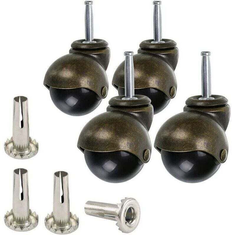 Möbelrollen, 50-mm-Lenkrollen, Bronzekugellager mit Buchsen, Ersatz für Möbel, Sofas, Stühle, Schränke, 4 Stück