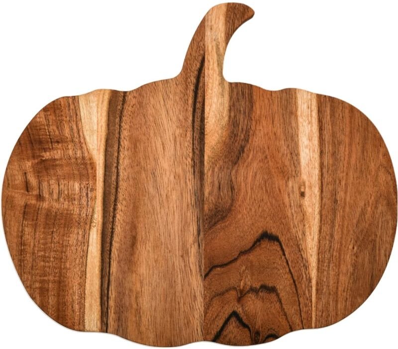 Halloween-Kürbis-förmiges Schneidebrett aus Holz zur Küchendekoration, gotisches Schneidebrett mit Griffen, anthrazitfar...