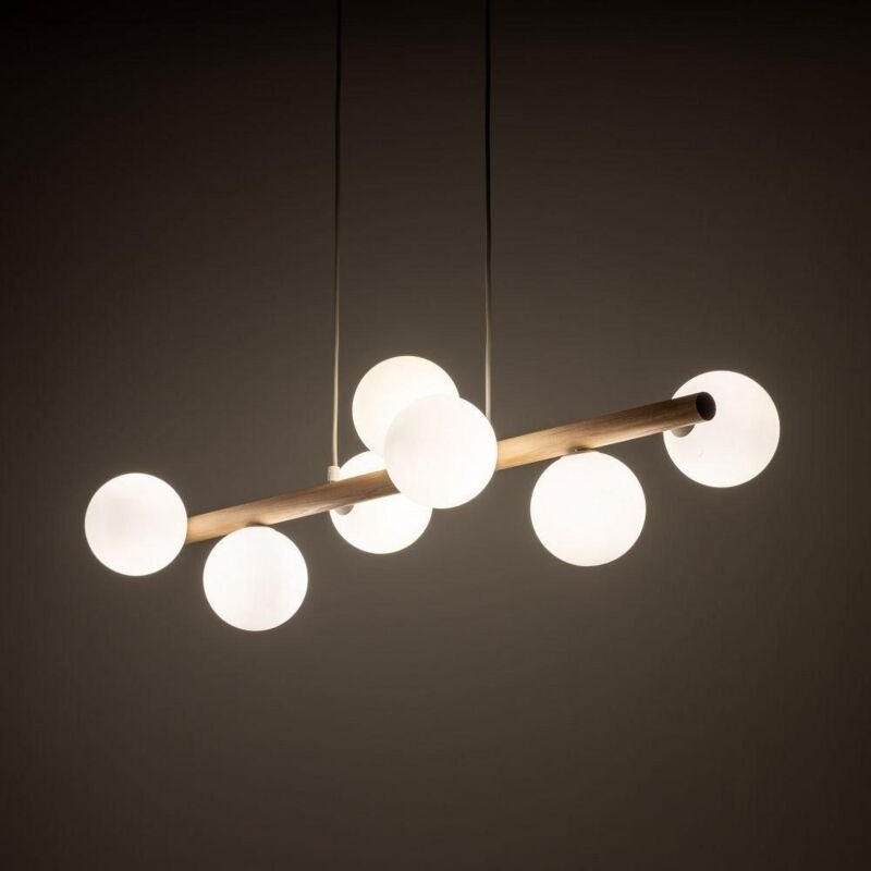 Tkkrywult ESTERA WOOD Hängeleuchte Weiß Design Hellholz