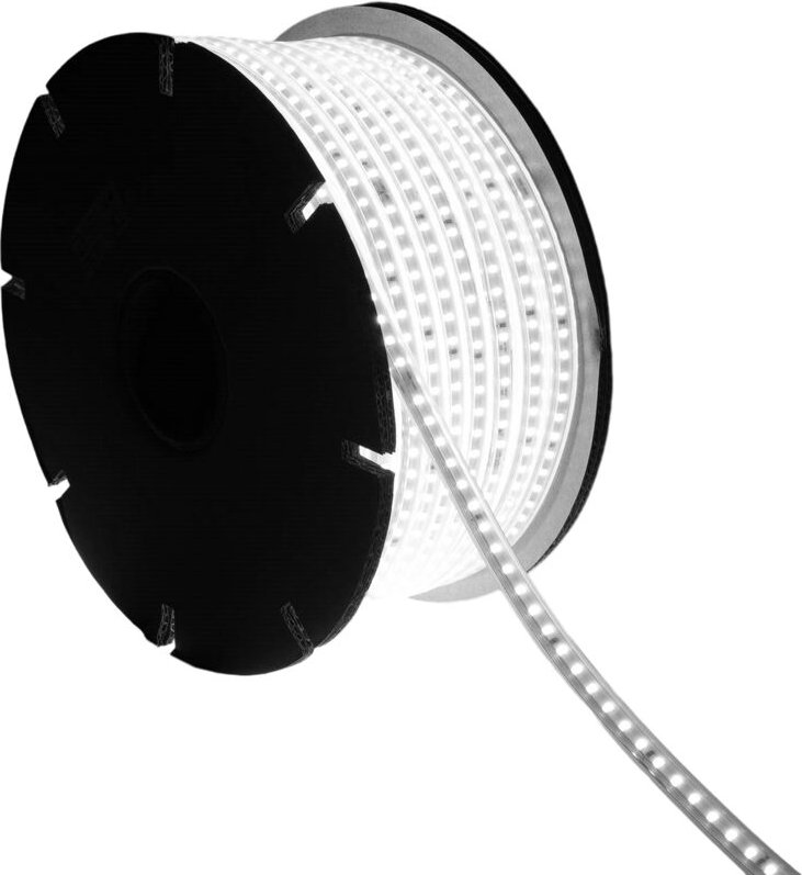 LED-Streifenrolle Dimmbar 220V SMD 120 LED/m 50m 7.5W/m 750lm/m Breite 12mm Schnitt 20/100cm IP65 6000K Kaltweiß