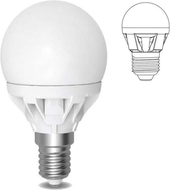 Trade Shop Traesio - Trade Shop - LED-Lampe, 6 w, E14, 490 Lumen, warmweiß, 3000 °k, matt, Kugelform -