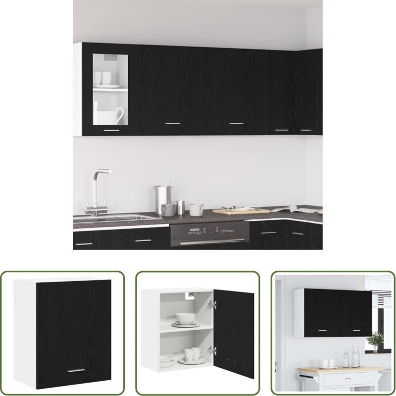 vidaXL Küchenorganisation - Hängeschrank Lyon 2 pcs Schwarz Eichen-Optik 50 x 31 x 60 cm