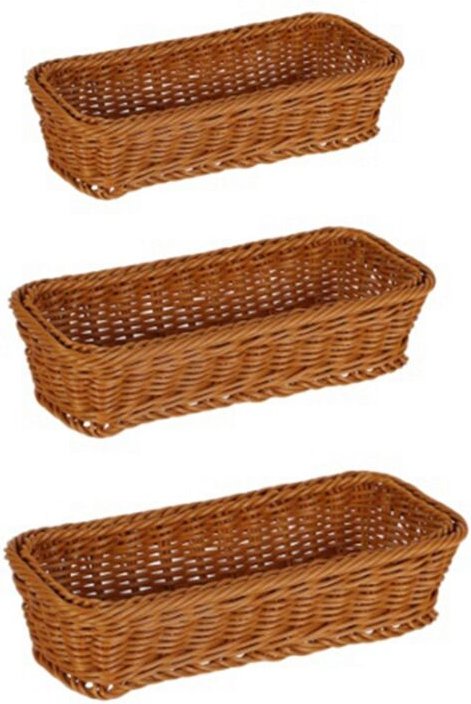 Tlily - Rattan gewebter Korb Besteck Aufbewahrung Essstäbchen Halter Löffel Gabel Box Container Geschirr Organizer a