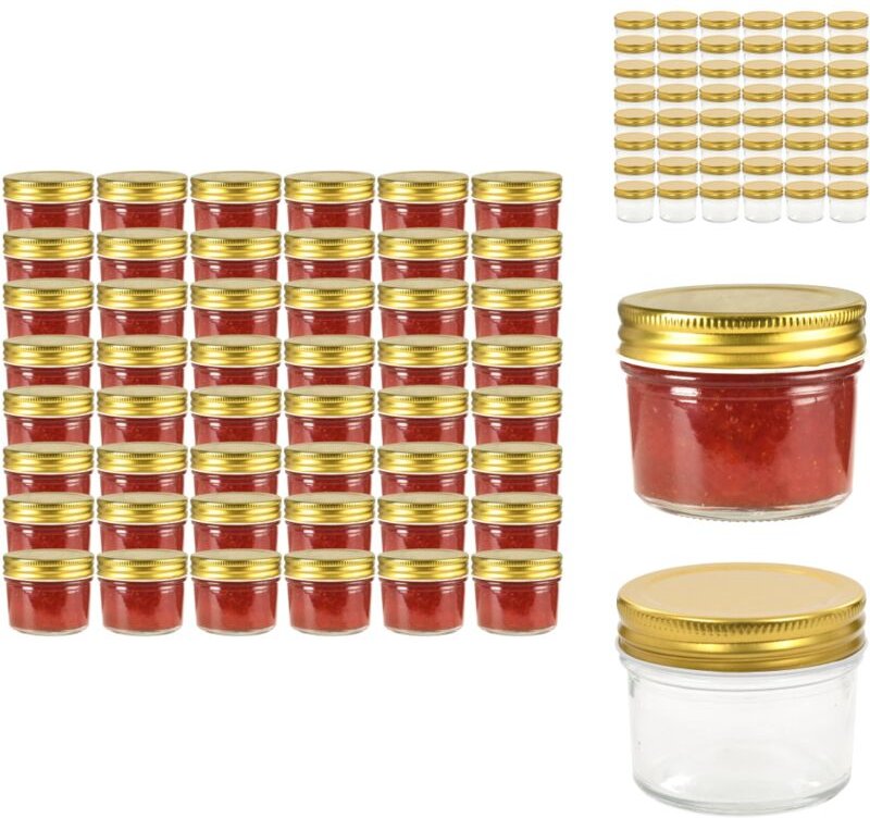Honiggläser - Living Marmeladengläser mit goldenem Deckel 48 Stk. 110 ml