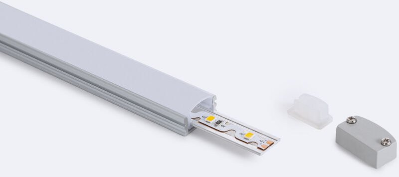 Aluminiumprofil Wasserdicht IP65 Oberfläche 2m für led Streifen bis 8 mm Aluminium 2 m Weiß transluzent