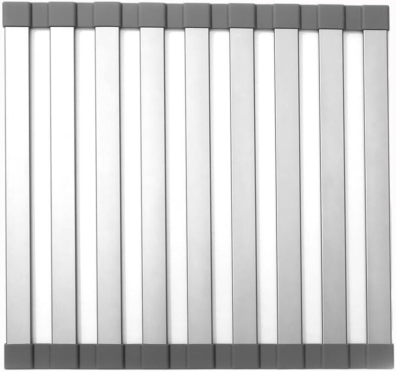 Großer rollbarer Abtropfständer, Abtropfständer über der Spüle, Spülbeckenabdeckung, Küchenspülenzubehör, aufrollbares A...