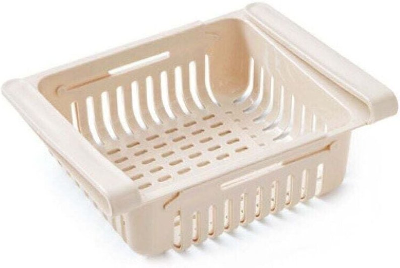 Organizador de cajones para refrigerador (1 pieza, beige), organizador para el hogar con divisor para refrigerador y sop...