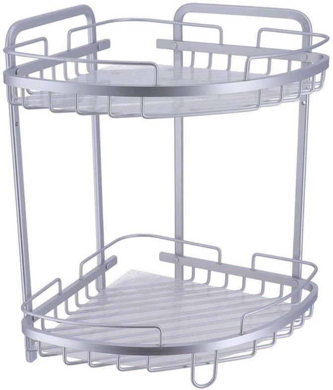 Tendance - Eckregal aus aluminiumdraht mit 2 ebenen zum aufstellen - chrom