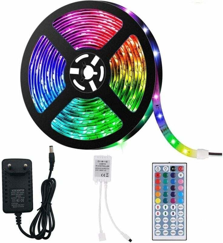 LED-Leuchten mit Fernbedienung 5050 RGB 5m lang 150LED 24 Tasten und Netzteil