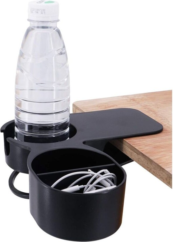 Clip-on-Becherhalter für Zuhause, Büro, Tisch, Bürostühle – Schwarz
