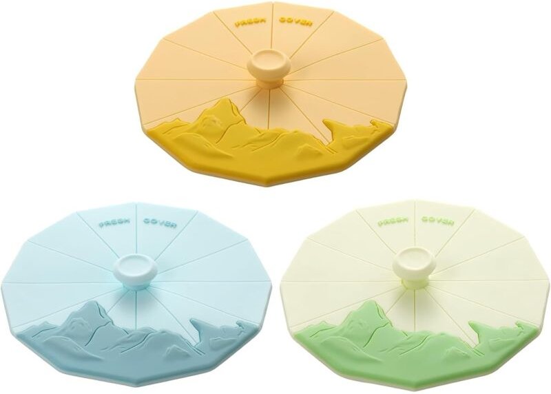 Silikon-Becherdeckel (3er-Set), mehrfarbige Silikon-Becherdeckel für Tassen und Becher, flexible Becherdeckel, Becherhül...