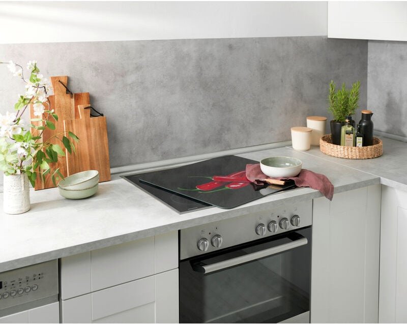 Motivplatte Hot Peperoni, Abdeckplatte für Glaskeramik Kochfelder, Schneidbrett, Mehrfarbig, Gehärtetes Glas mehrfarbig ...