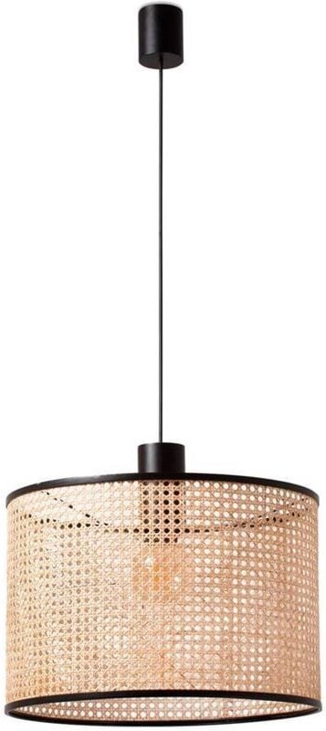 MAMBO Hängelampe schlicht schwarz/rattan ø450 64315-49
