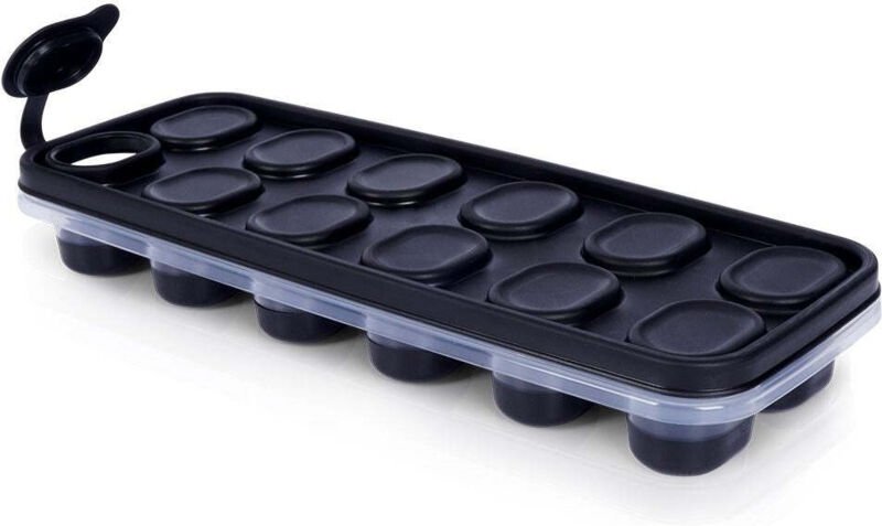 Eisform fur 12 eiswurfel mit deckel und silikonboden