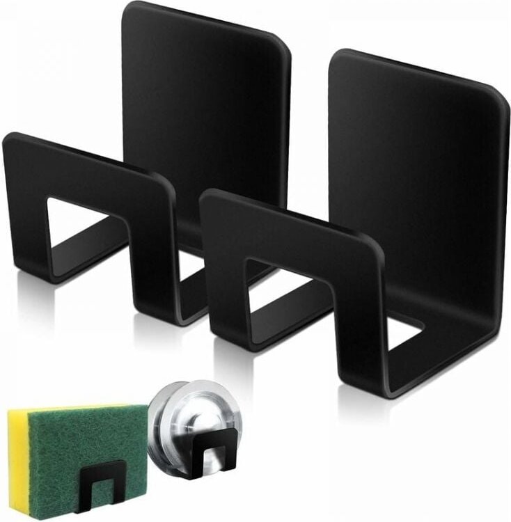 Set mit 2 Schwammhaltern für die Küchenspüle, wasserdichter Premium-Schwammhalter aus SUS304-Edelstahl für die Spüle – s...