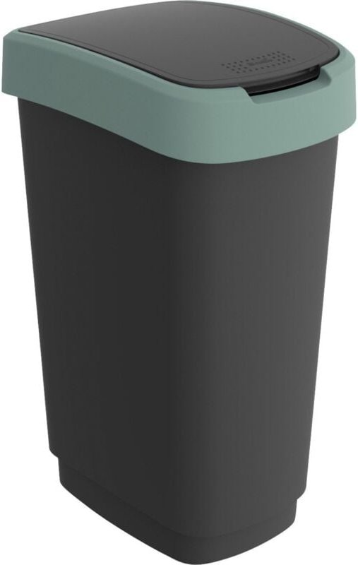 Rotho Swingeimer Twist 50 L schwarz misletoe green Mülleimer