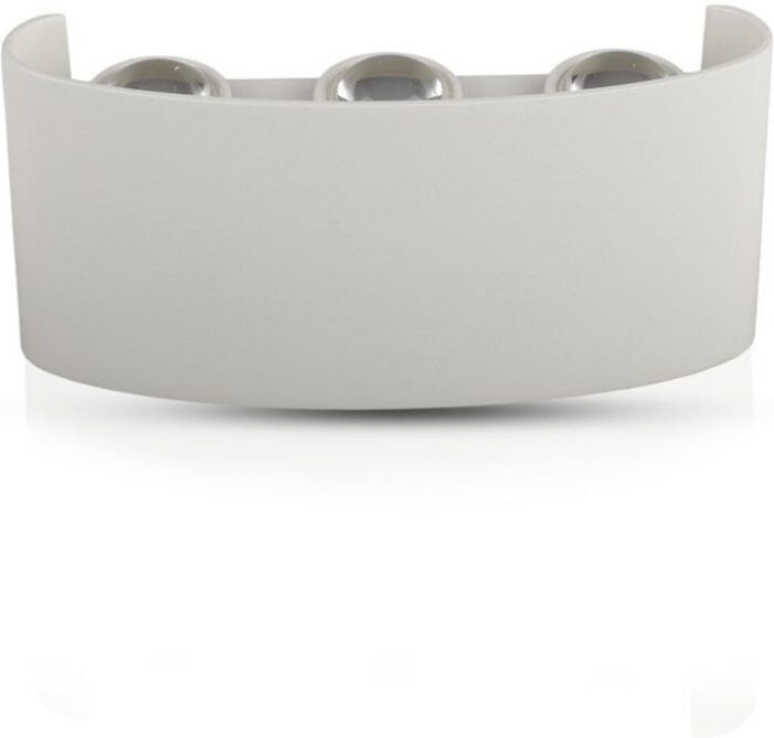 V-TAC 6W LED Wandleuchte Doppelstrahl Weiß Gehäuse Warmweiß IP65