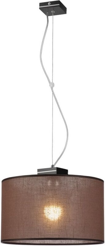 Lamkur Lighting - Lamkur Sofia Zylindrische Pendel-Deckenleuchte mit Stoffschirm, Wenge, 1x E27