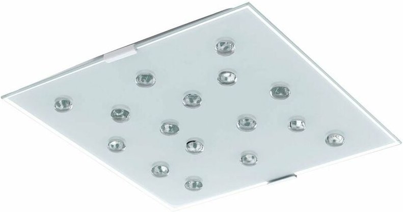 Led Deckenlampe weiß Küchenleuchte Flurlampe Glas satiniert, Glassteine klar, 12W 1020lm warmweiß, LxH 29 x 7,5 cm Eglo ...