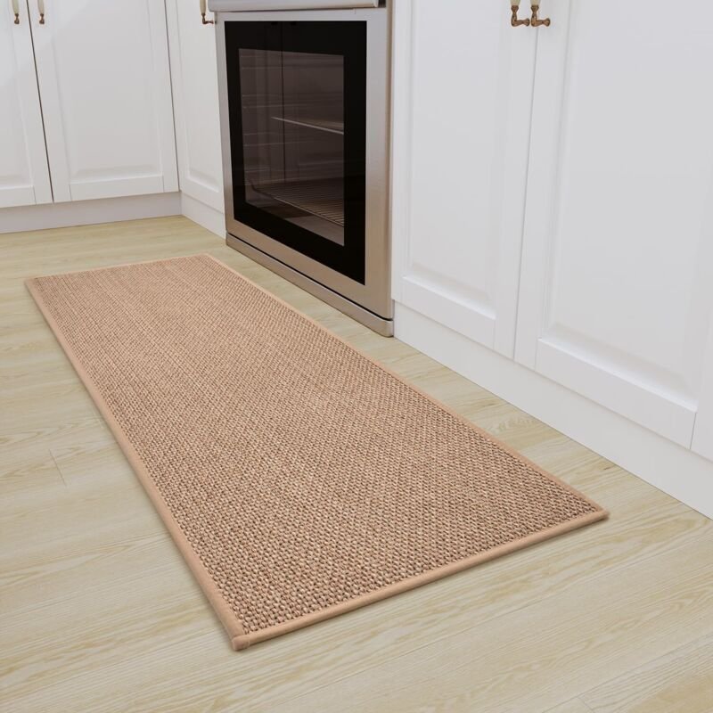 Vtizikl Tapis de Cuisine antidérapants Tapis Lavable en Machine absorbants et résistants aux Taches(Beige,44 120cm)