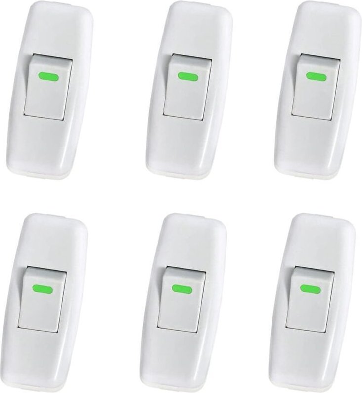 CSPARCV 6er-Pack Lampenschalter, Torpedoschalter, Zwischenschalter, Nachttischlampenschalter, Kippschalter für Nachttisc...