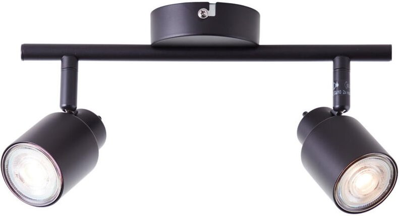 Brilliant - Andres led Spotrohr 2flg schwarz matt, Metall, 2x QPAR51, GU10, 10 w, LED-Reflektorlampen inklusive (Lichtst...