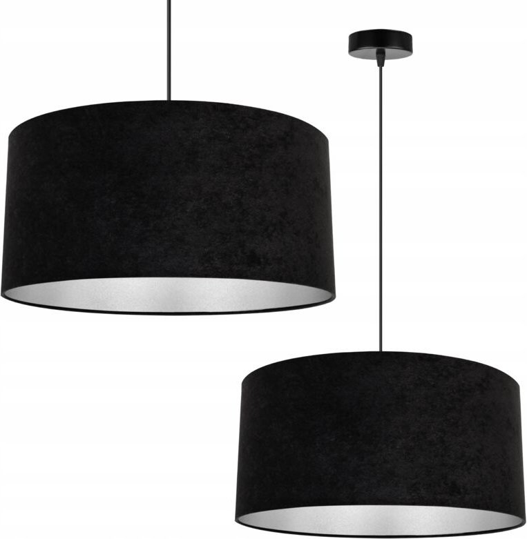 Hängelampe, Deckenleuchter, Chrom, Samtlampenschirm