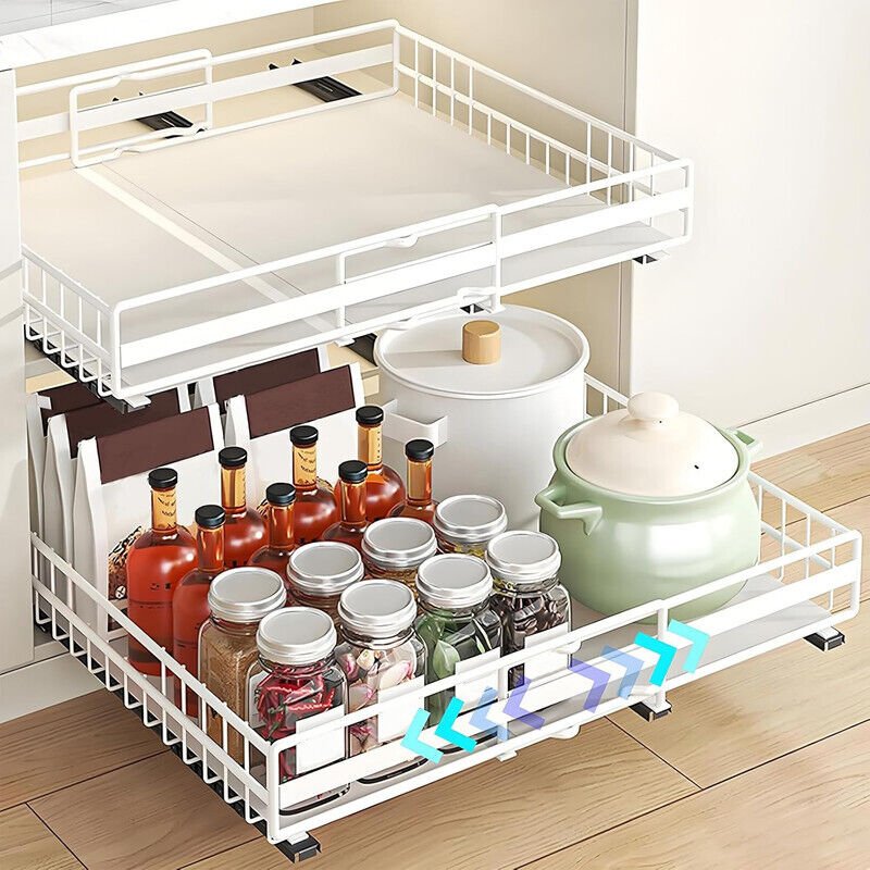 2 Stück Erweiterbarer Teleskopschublade Set (M+L)