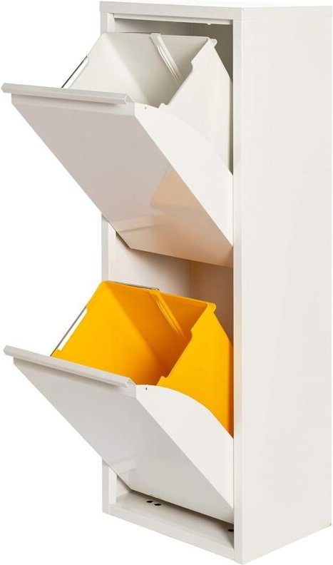 Recycling-Metallschrank 2 Schubladen weiß