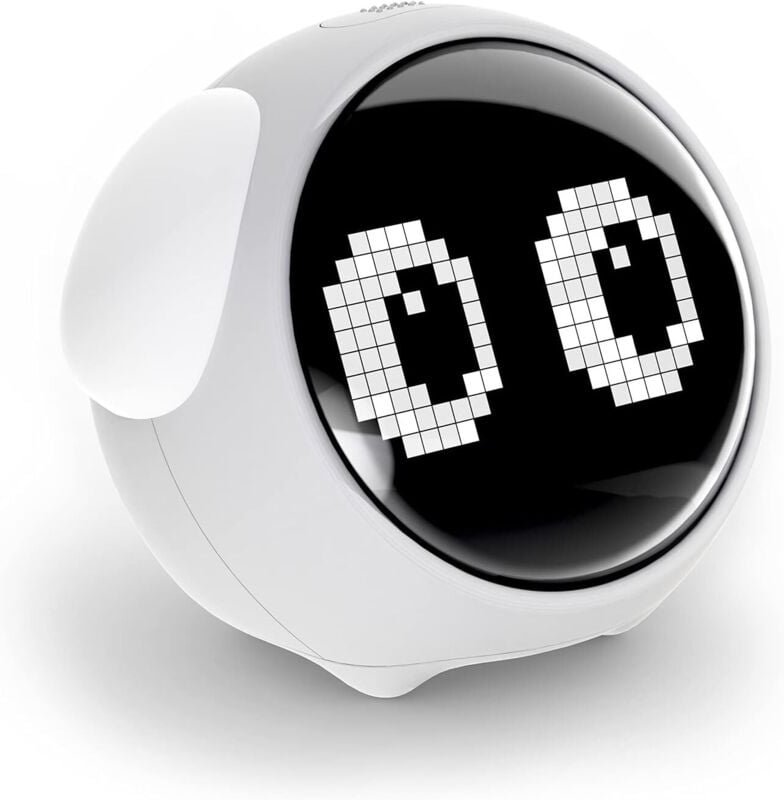 Kinderwecker, Doppelalarmeinstellung, Nachtlicht mit einstellbarer Helligkeit, Sprachaktivierung, Temperaturerkennung, W...