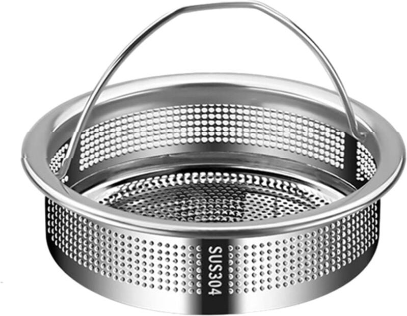 Küchenspülen-Siebkorb, wiederverwendbar, vielseitig, leicht zu reinigen, mit klappbarem Griff, geeignet für Restaurants ...