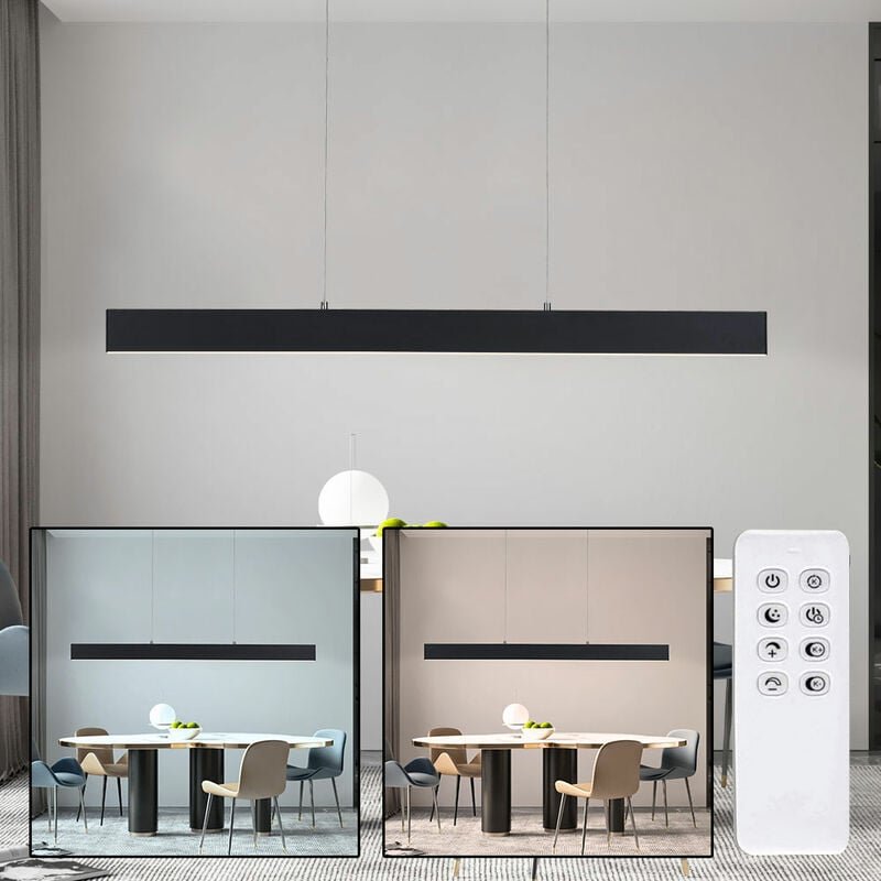 Hängeleuchte Esstisch led Wohnzimmerleuchte hängend dimmbar Höhe verstellbar, Metall anthrazit, cct, led 38W 1800lm 2700...