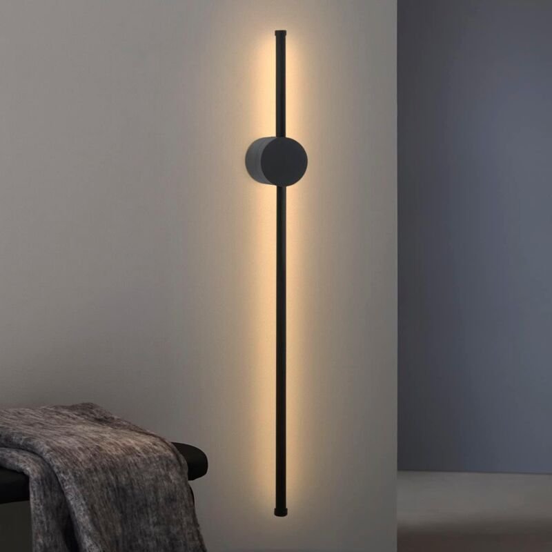 Wandleuchten Innen Wandlampe - 60CM Schwarz Modern Flurlampe Design Treppenhauslampe 3000K Warmweiß Küchenlampe Indirekt...