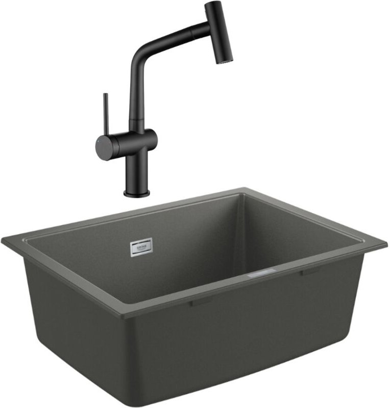 Grohe K700U Verbundspüle + Ceramia Timeless Einhebelmischer (G31655TML1BM-SET)