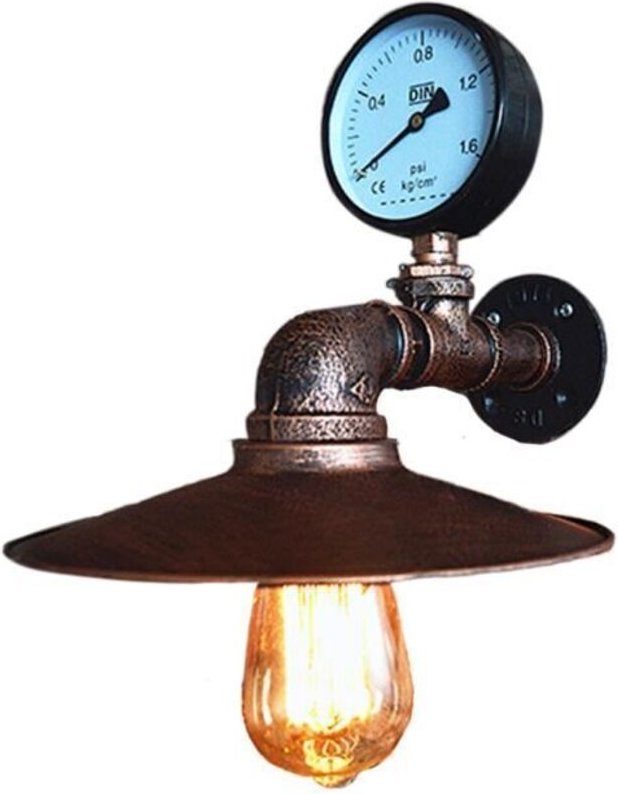 Wandleuchte Industrielle Metall Eisen Wandlampe Deckenleuchte 180° Drehbare für Wohnzimmer Küche Flur - Rost