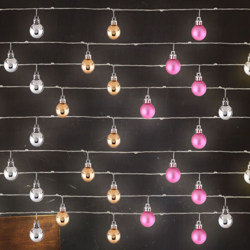 Led Lichterkette Weihnachten Leuchtkette 180x Kugeln bunt Dekoration, 9x 20 0,03W warmweiß, l 220 cm