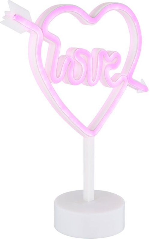 Globo Lighting - Tischleuchte Neonleuchte Kinderzimmer Love Dekolampe Batterie led h 32 cm