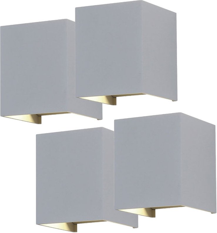 4er Set LED Wand Leuchten Veranda ALU UP DOWN Lampen Lichtschein verstellbar
