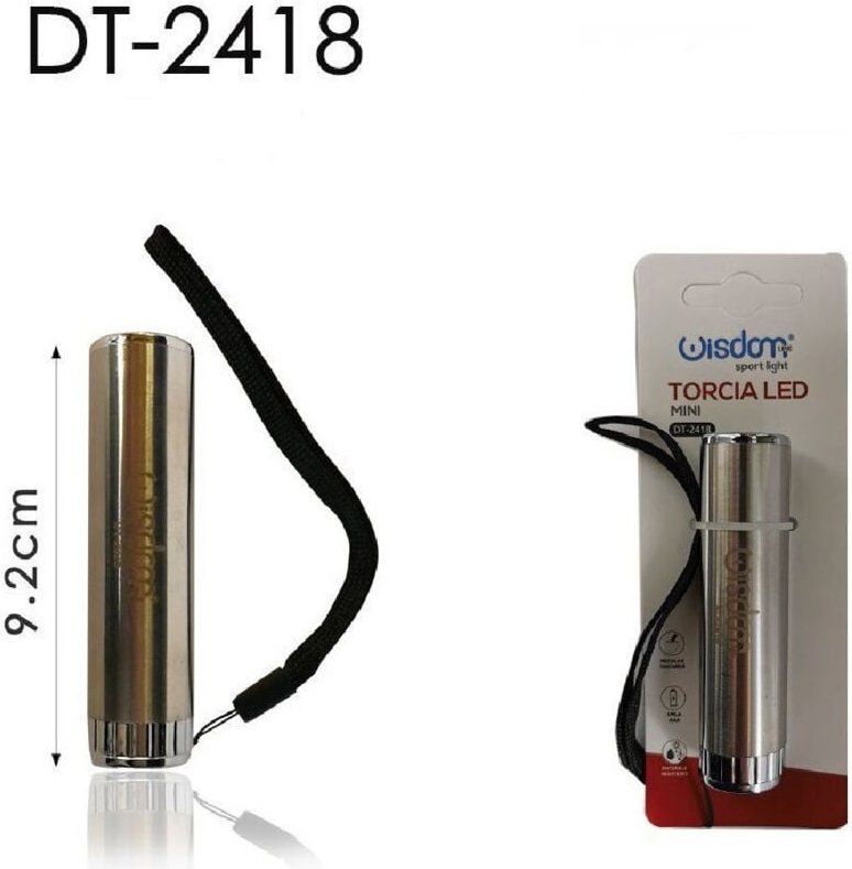 Trade Shop Traesio - Trade Shop - set mit 2 mini-led-taschenlampen 9,2 cm tragbare taschenlampe für camping DT-2418 -