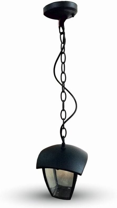 V-tac - LED-Laterne, E27-Lampenfassung (max. 60 w), Schwarz, L72 cm, IP44