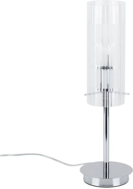Max - Moderne Tischleuchte Chrom 1 Leuchte mit klarem Schirm, E27 - Italux