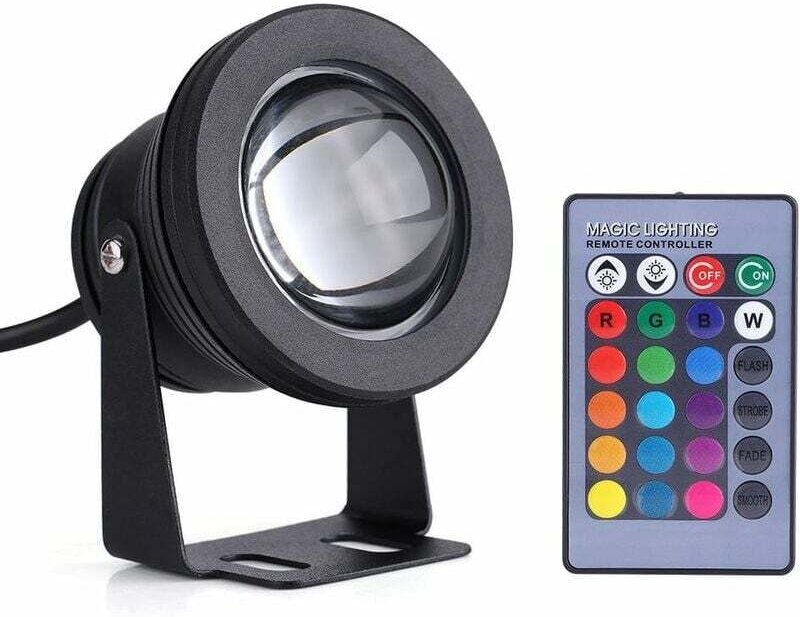 Unterwasserlicht, 10 W 12 V RGB-LED, wasserdicht, mehrfarbig, Spotlicht, Teich, Aquarium, verstellbar, Nachttauchlampe m...